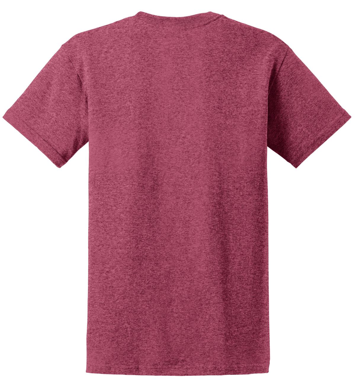 Rear View of Hthr Cardinal Gildan - Ultra Cotton 100% US Cotton T-Shirt. 2000