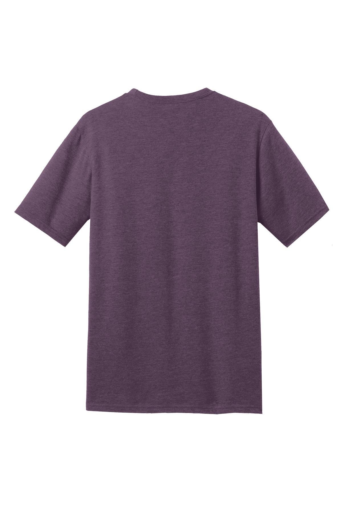 Rear View of Hthr Eggplant District Perfect Blend CVC Tee. DM108