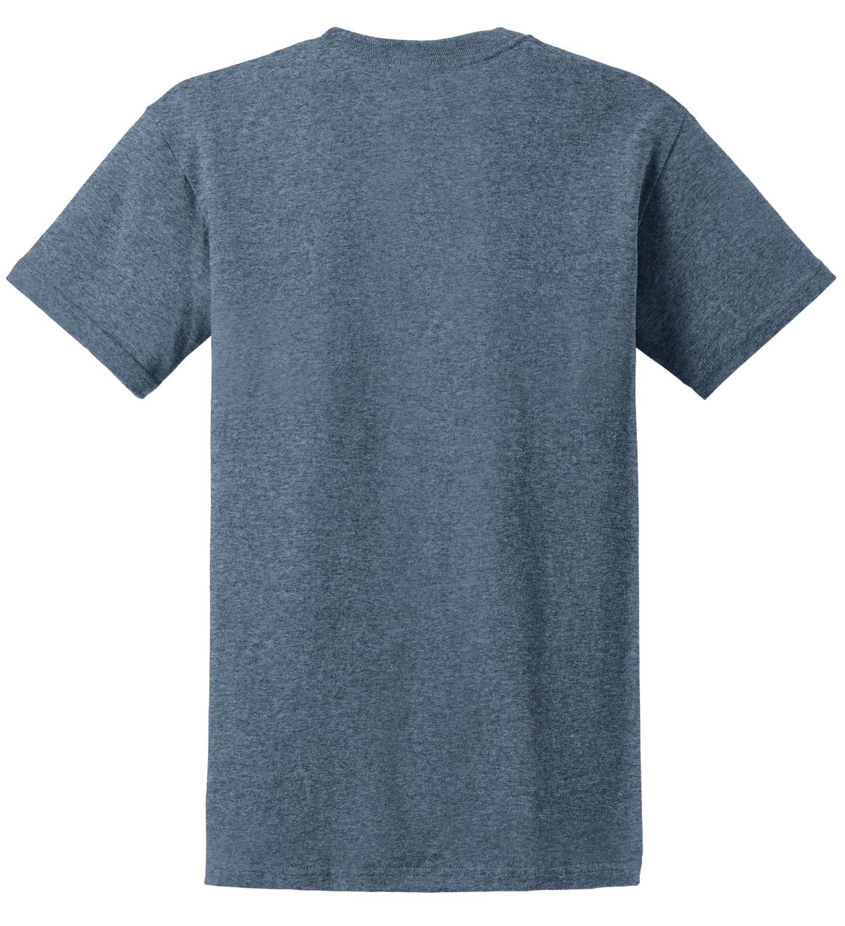 Rear View of Hthr Indigo Gildan - Ultra Cotton 100% US Cotton T-Shirt. 2000