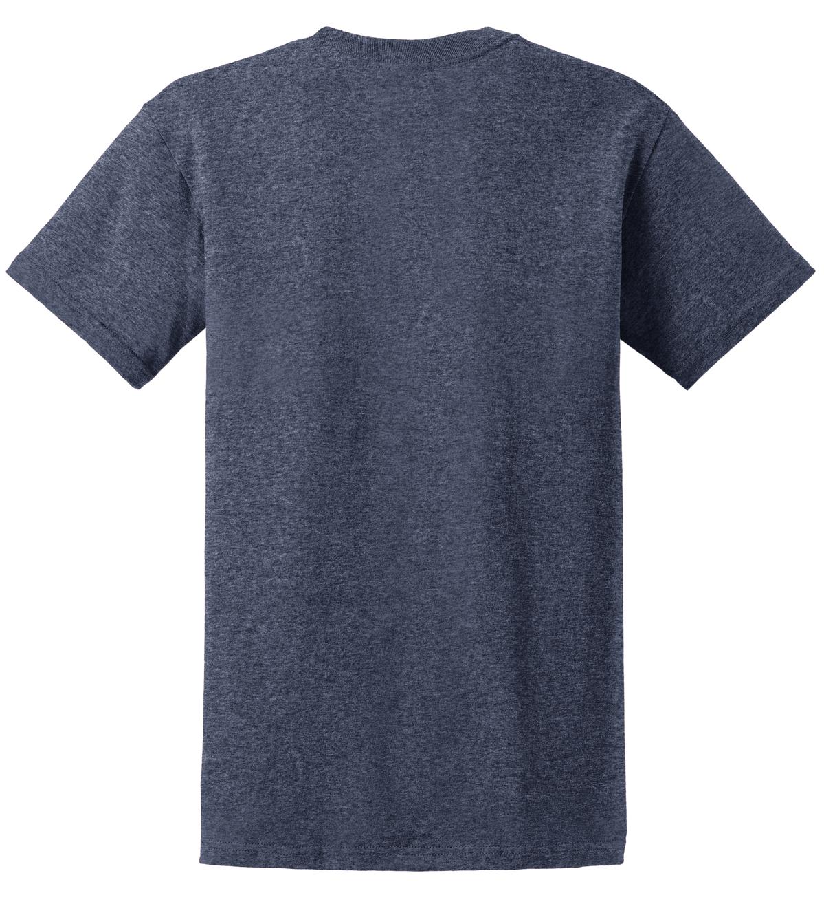 Rear View of Hthr Navy Gildan - Ultra Cotton 100% US Cotton T-Shirt. 2000