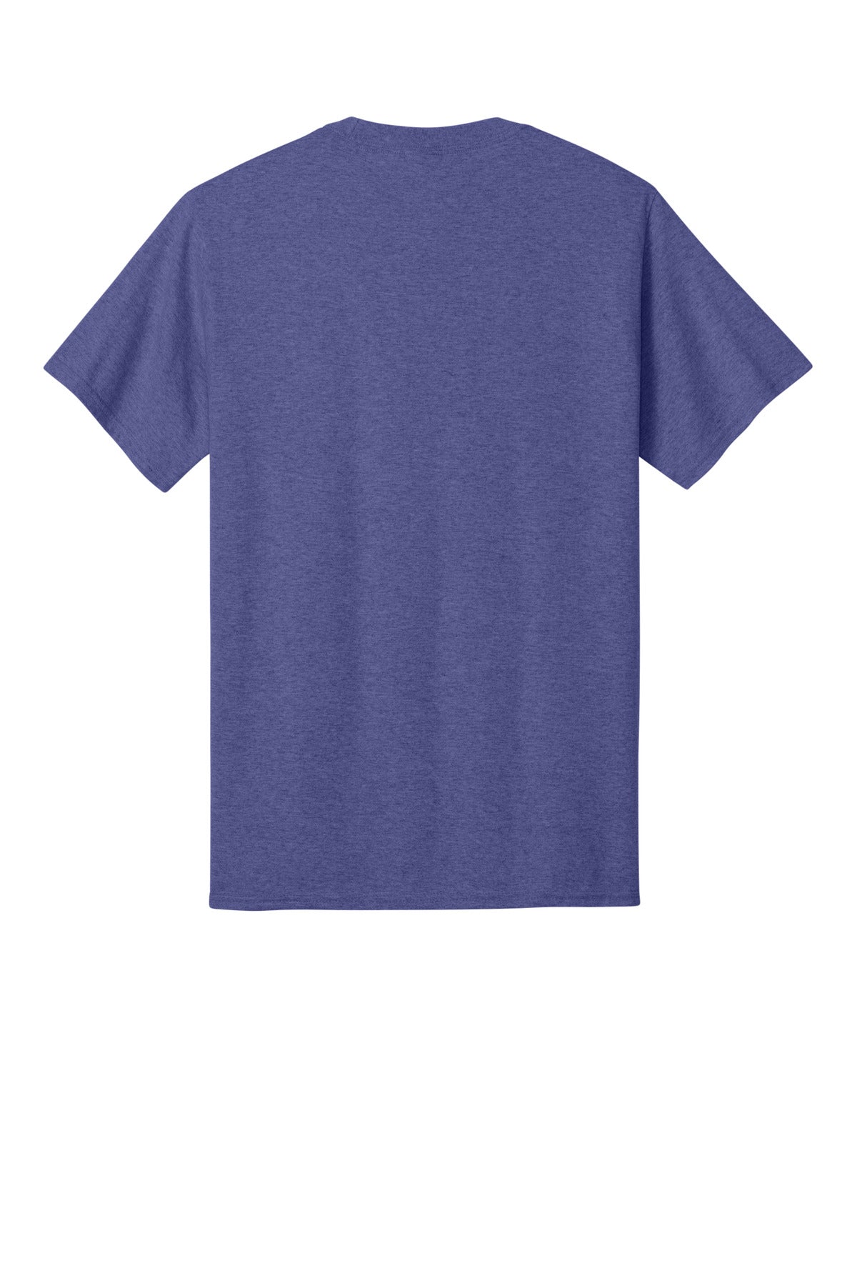 Rear View of Hthr Purple Port & Co Core Cotton Tee. PC54
