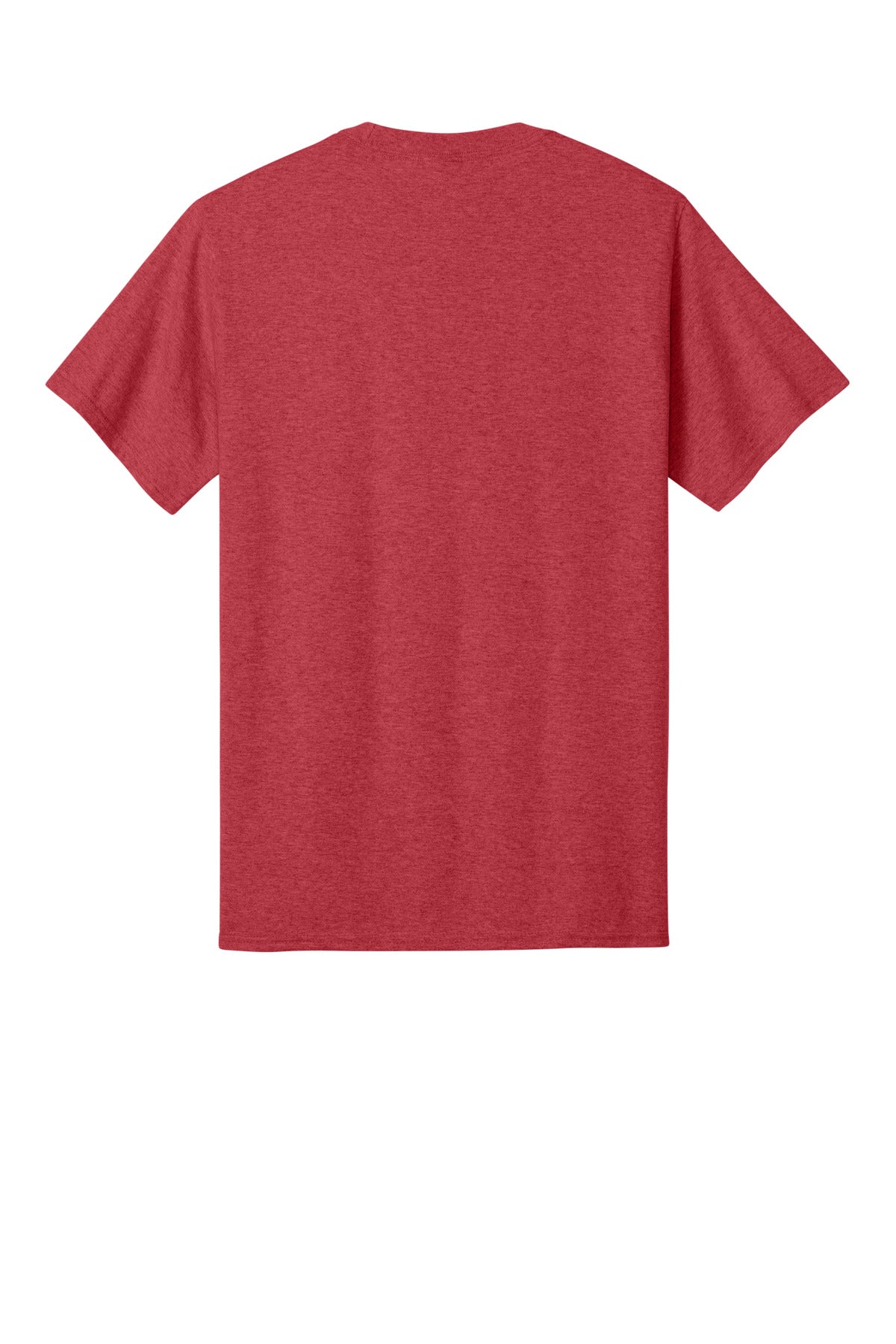 Rear View of Hthr Red Port & Co Core Cotton Tee. PC54