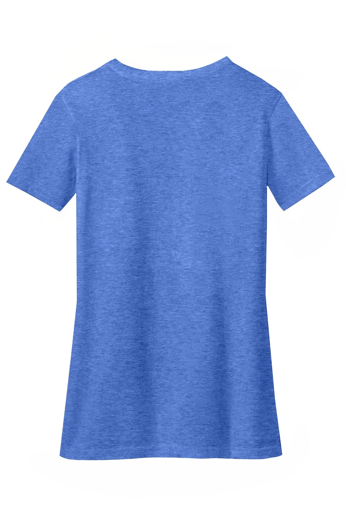 Rear View of Hthr Royal District Women's Perfect Blend CVC V-Neck Tee. DM1190L