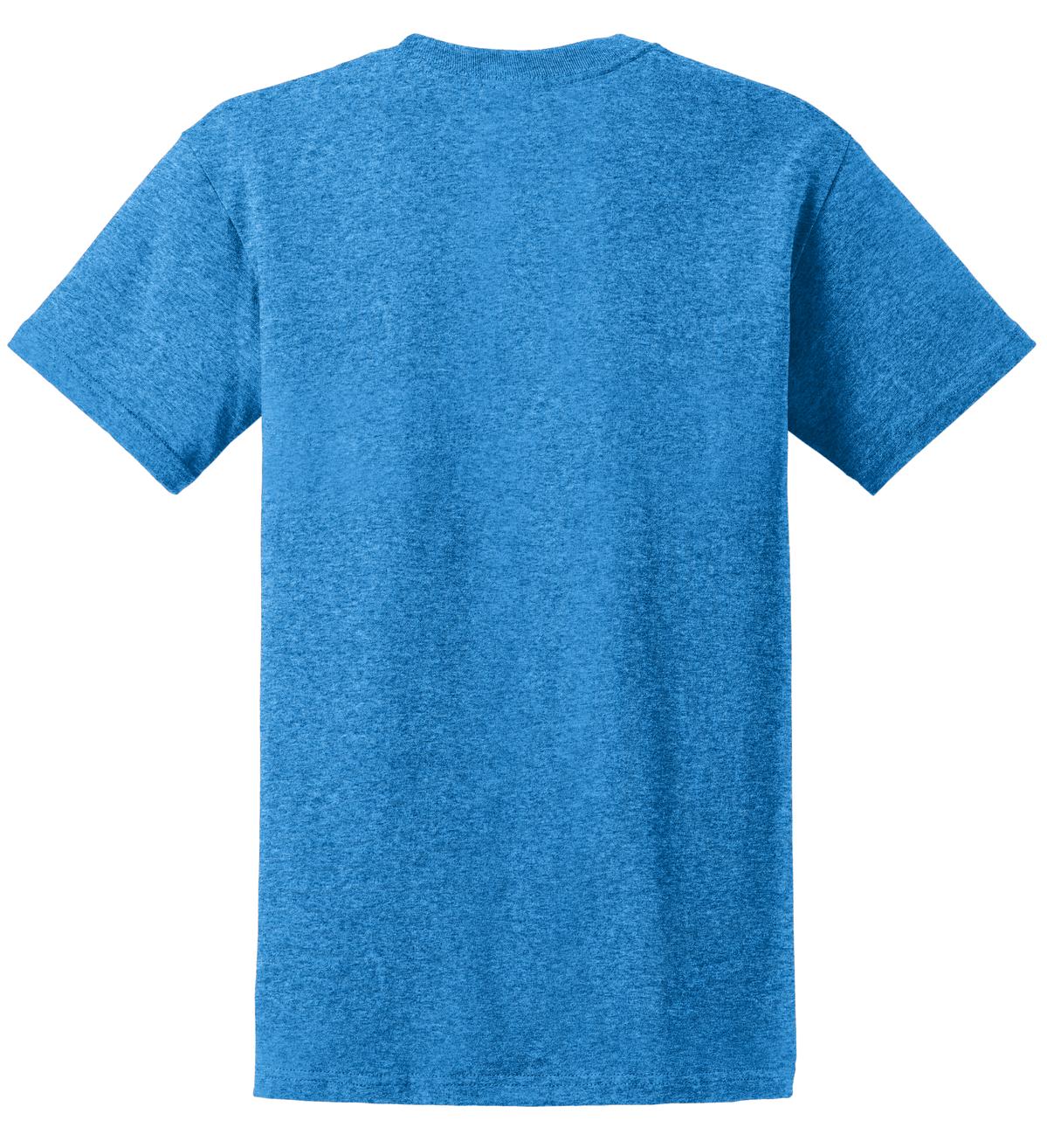 Rear View of Hthr Sapphire Gildan - Ultra Cotton 100% US Cotton T-Shirt. 2000