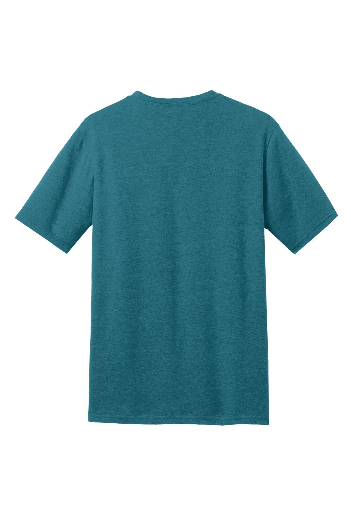 Rear View of Hthr Teal District Perfect Blend CVC Tee. DM108