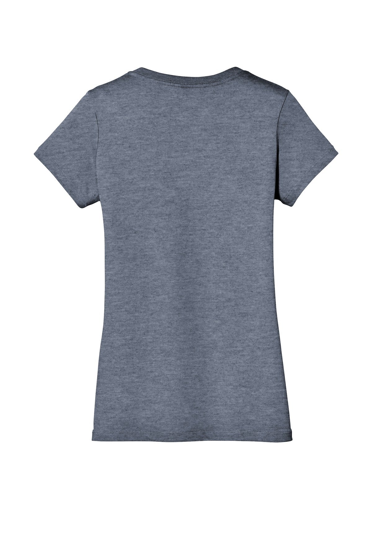 Rear View of Hthrd Navy District - Women's Perfect Weight V-Neck Tee. DM1170L