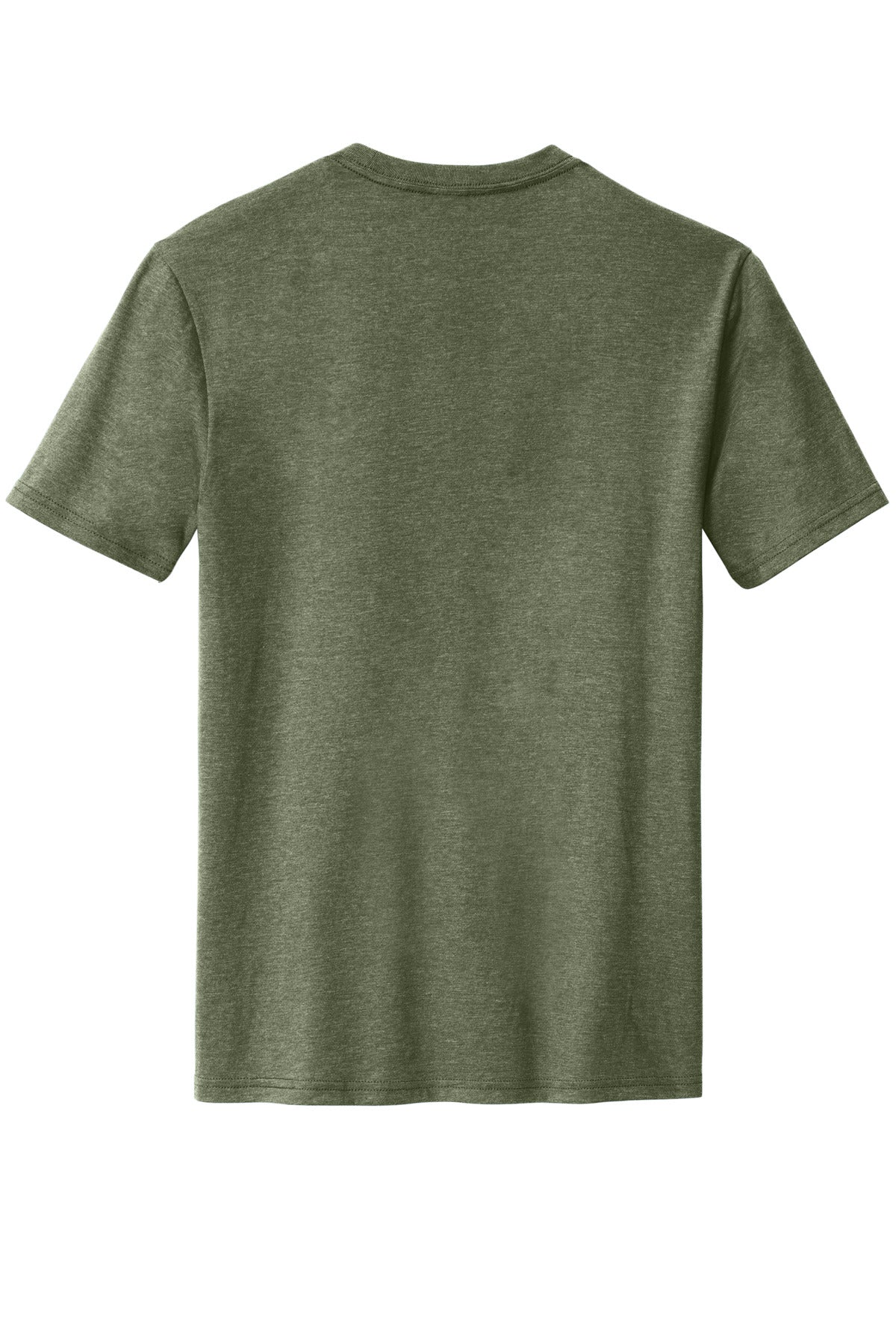 Rear View of Hthrd Olive District Perfect Blend CVC Tee. DM108