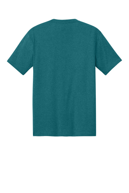 Rear View of Hthrd Teal District Perfect Tri Tee. DM130