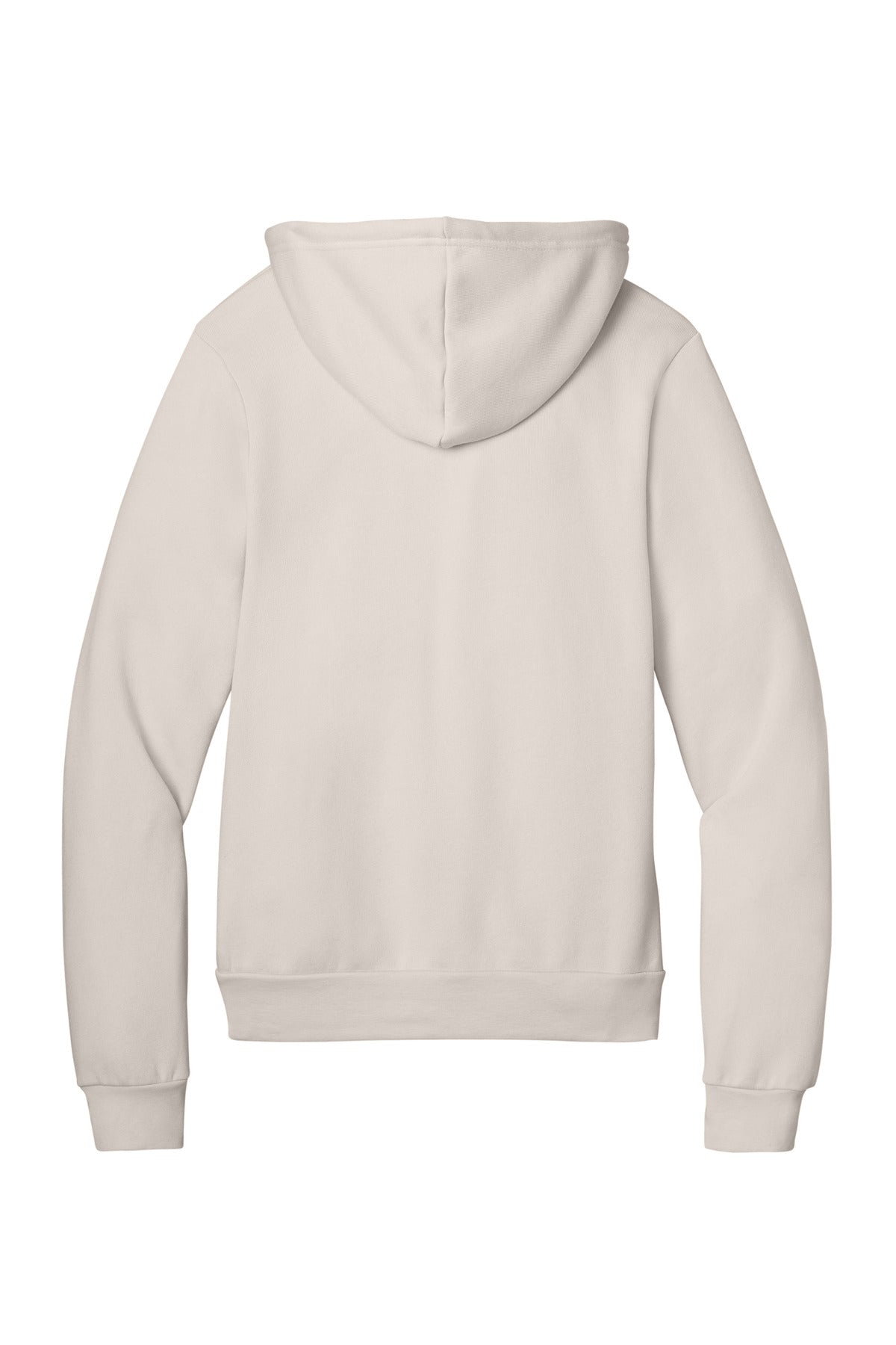 Rear View of HthrDust BELLA+CANVAS Unisex Sponge Fleece Pullover Hoodie. BC3719