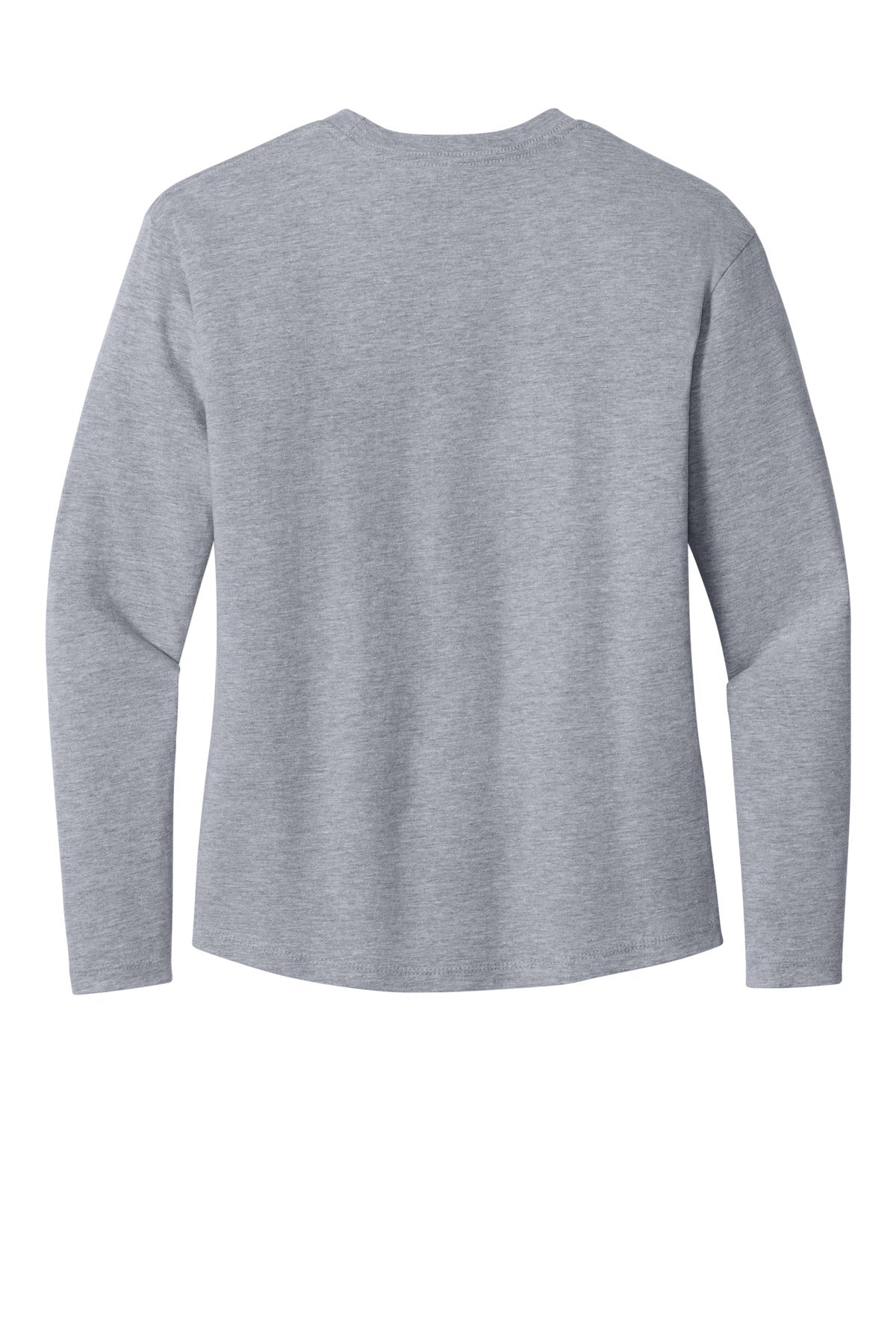 Rear View of HthrGray Next Level Apparel Women's Cotton Relaxed Long Sleeve Tee NL3911