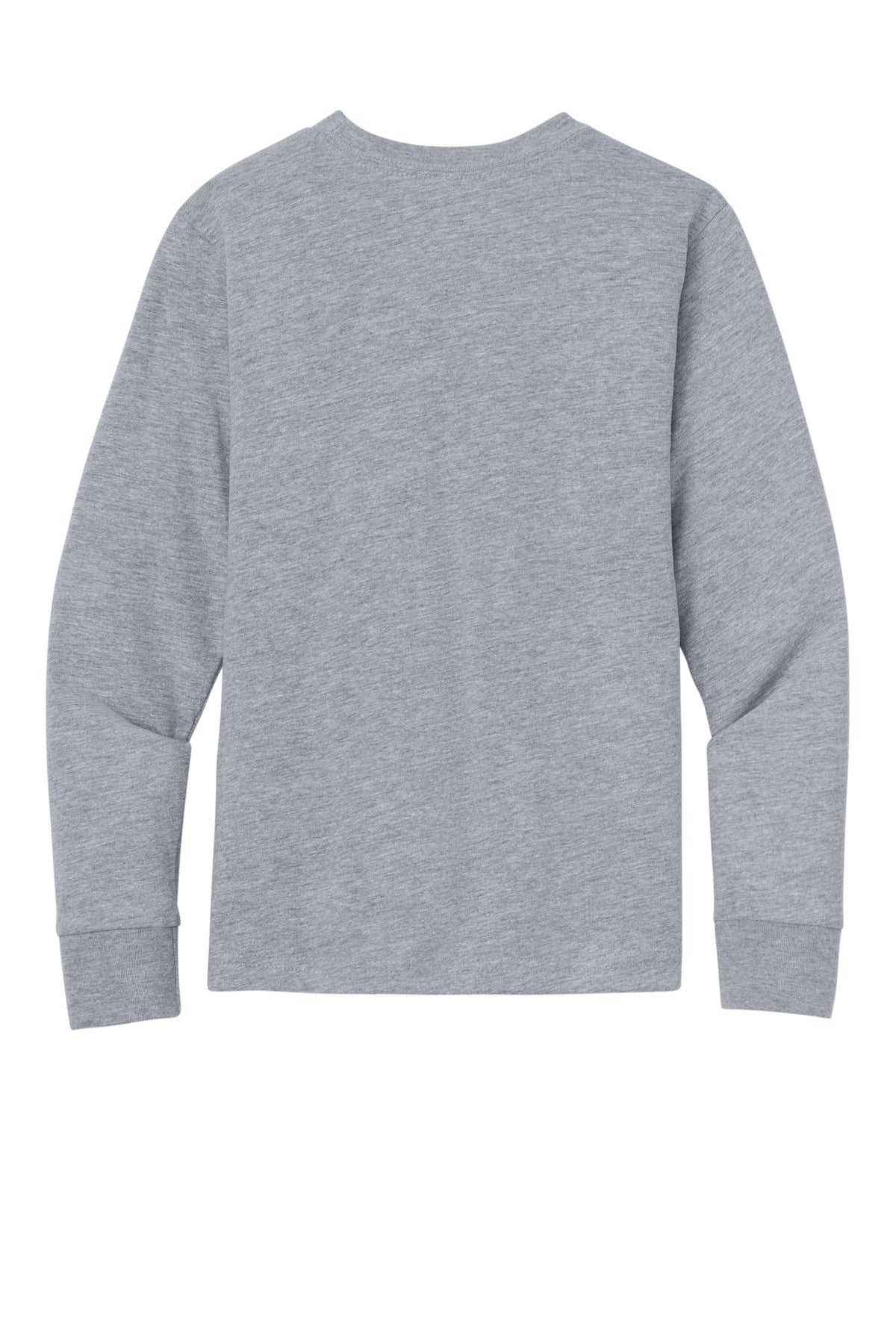 Rear View of HthrGray Next Level Apparel Youth Cotton Long Sleeve Tee NL3311