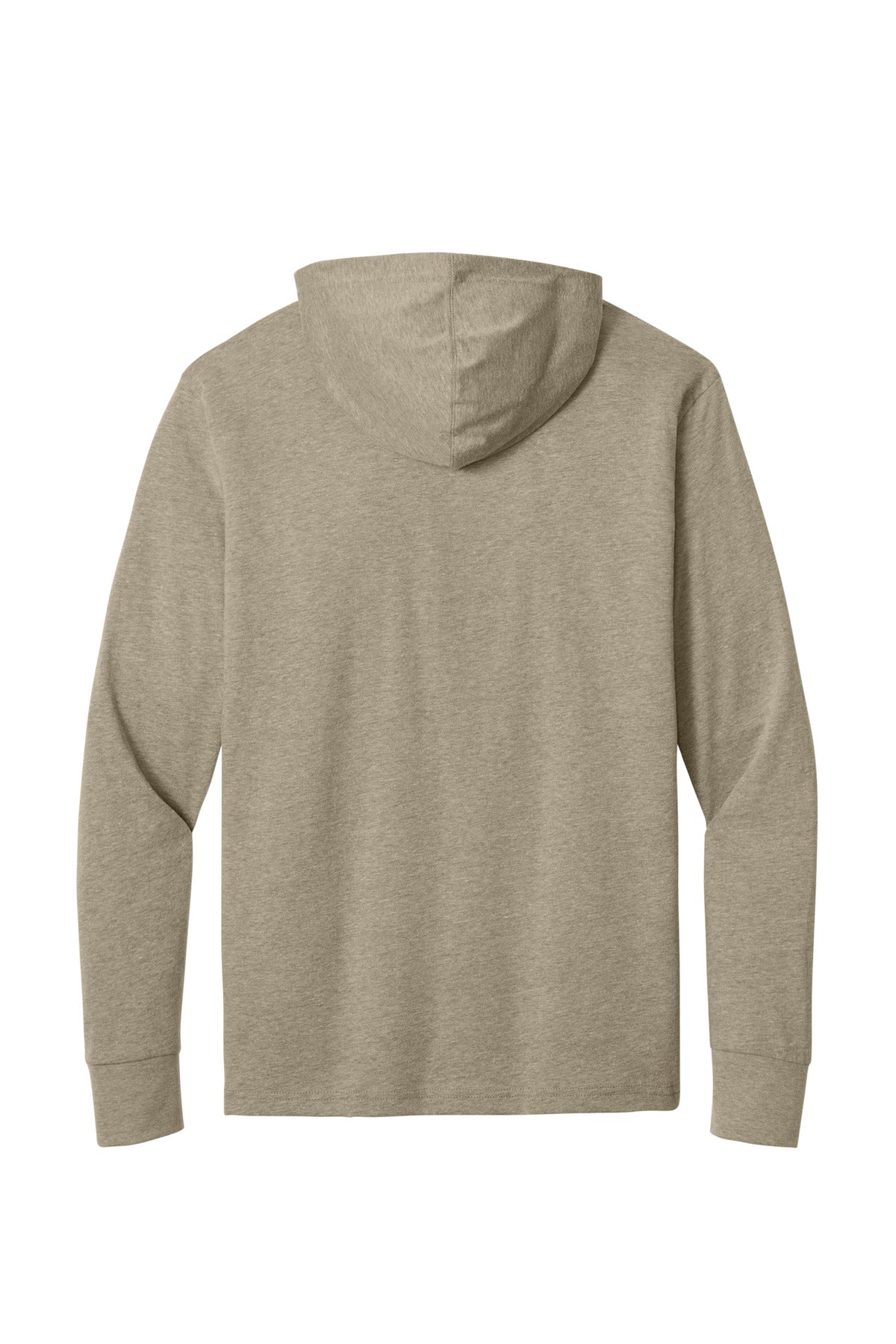 Rear View of HthrTan Next Level Apparel CVC Long Sleeve Hoodie NL6221