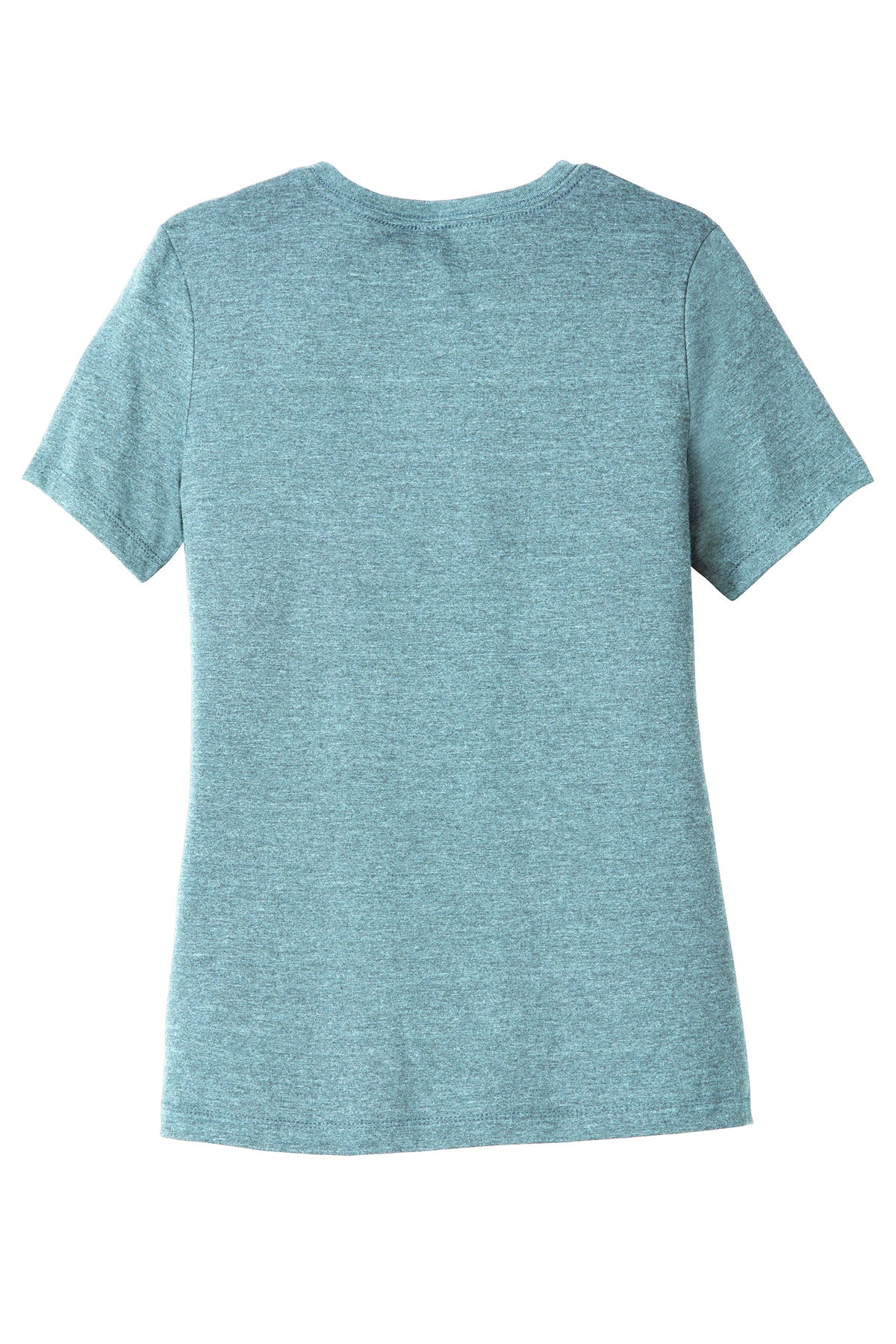Rear View of HtrBluLagn BELLA+CANVAS Women's Relaxed CVC Tee BC6400CVC