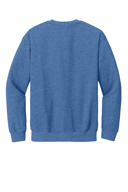 Rear View of HtrDpRoyal Gildan Heavy Blend Crewneck Sweatshirt. 18000