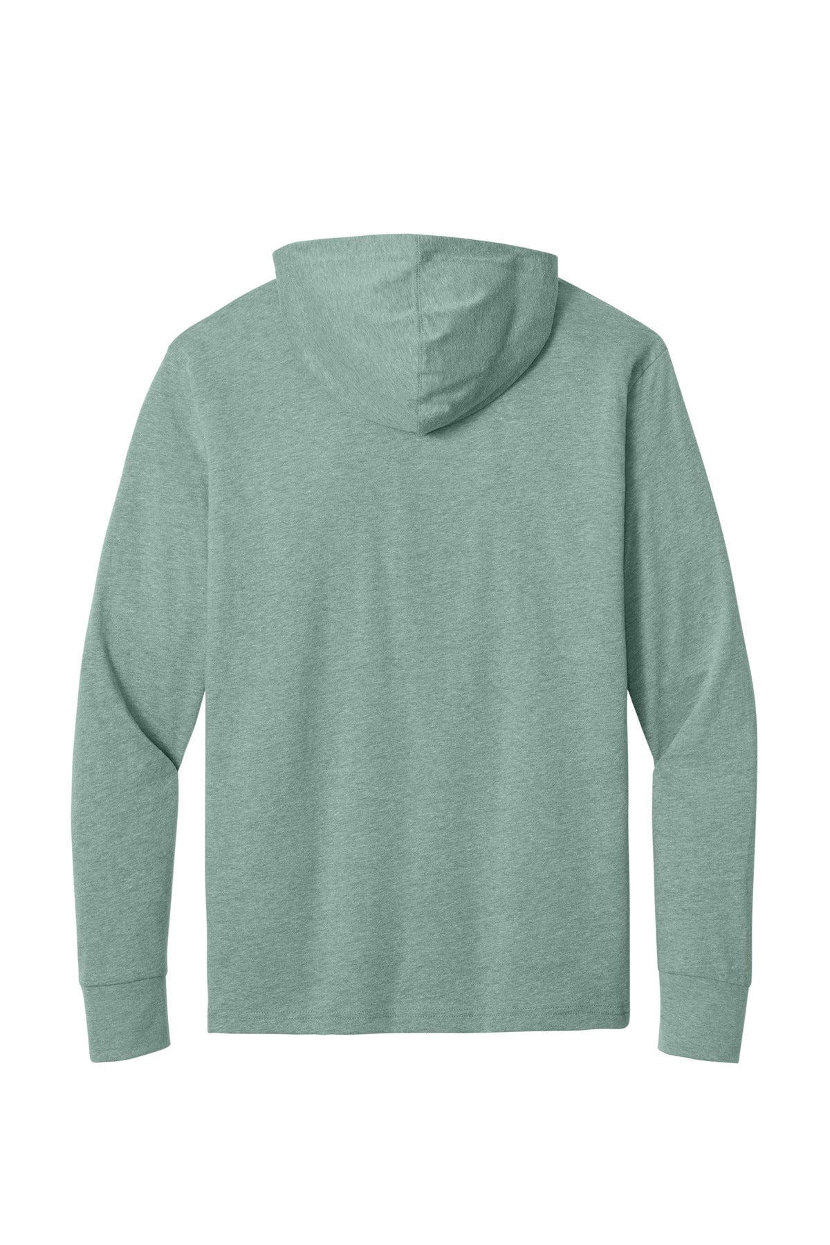Rear View of HtrSeafoam Next Level Apparel CVC Long Sleeve Hoodie NL6221