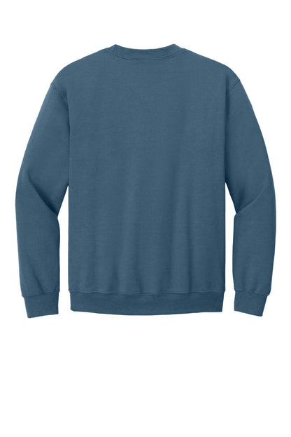 Rear View of Indigo Blue Gildan Heavy Blend Crewneck Sweatshirt. 18000