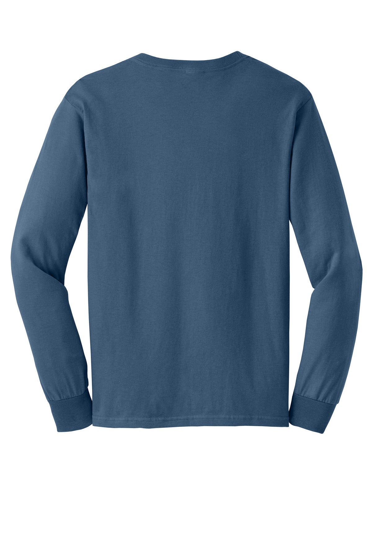 Rear View of Indigo Blue Gildan - Ultra Cotton 100% US Cotton Long Sleeve T-Shirt. G2400