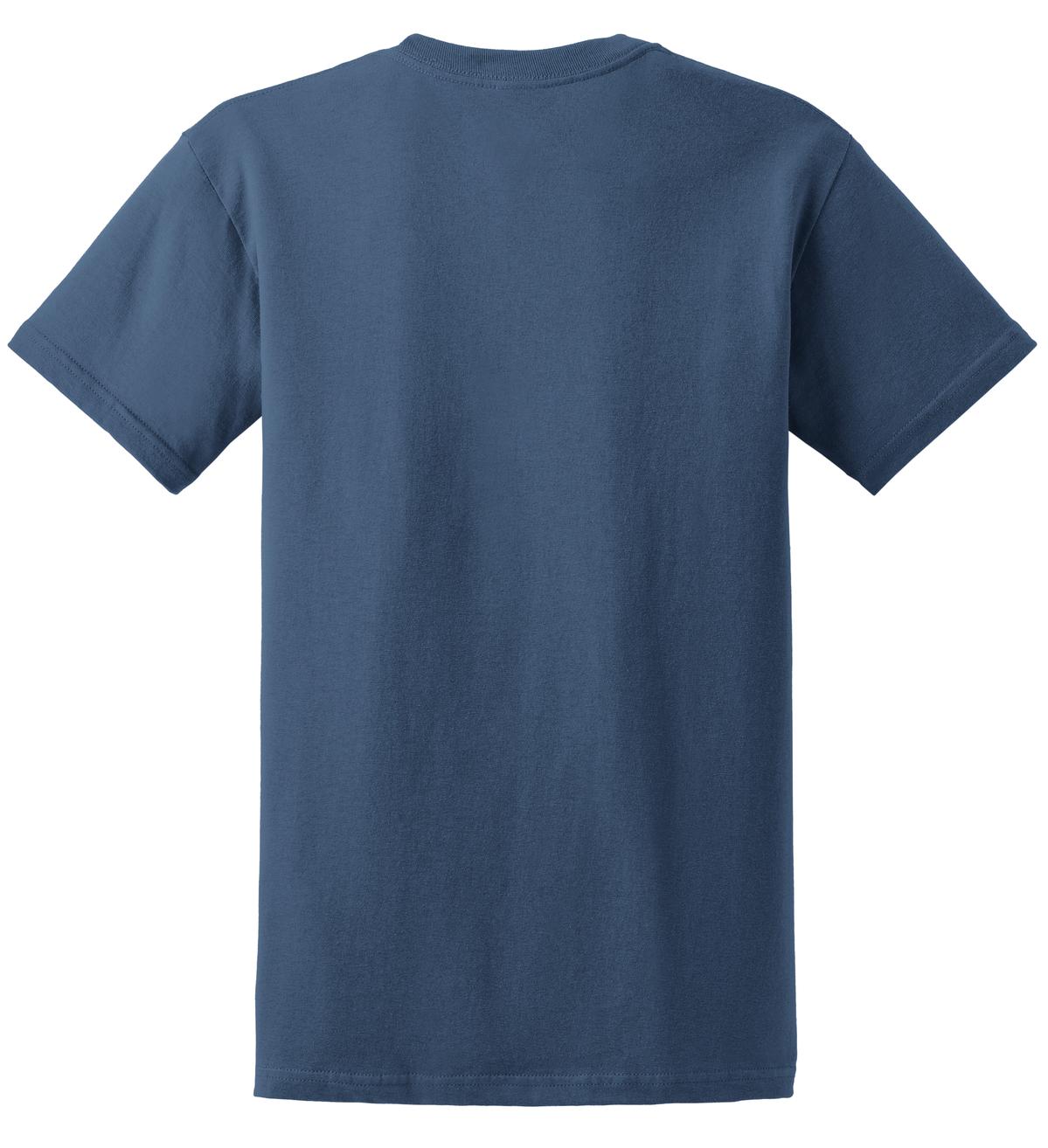 Rear View of Indigo Blue Gildan - Ultra Cotton 100% US Cotton T-Shirt. 2000
