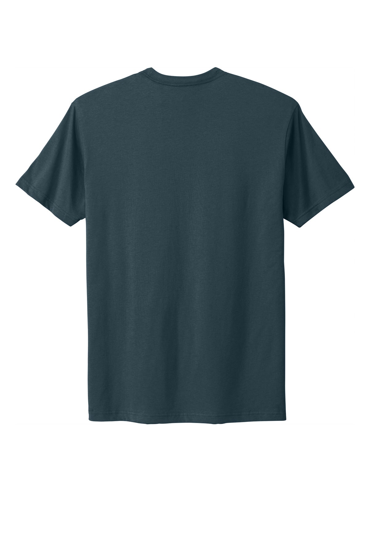 Rear View of Indigo Next Level Apparel Adult Cotton Tee. NL3600