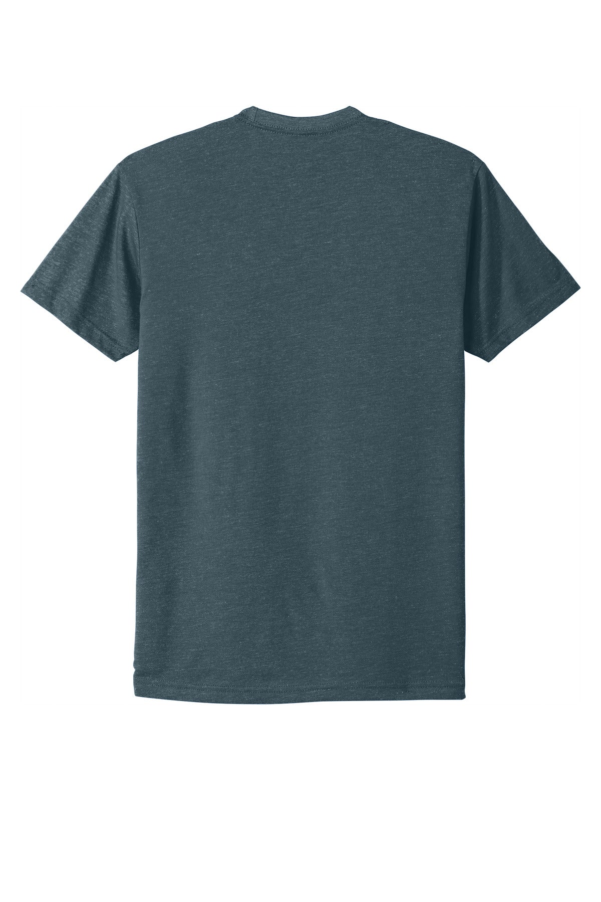 Rear View of Indigo Next Level Apparel Adult CVC Tee. NL6210