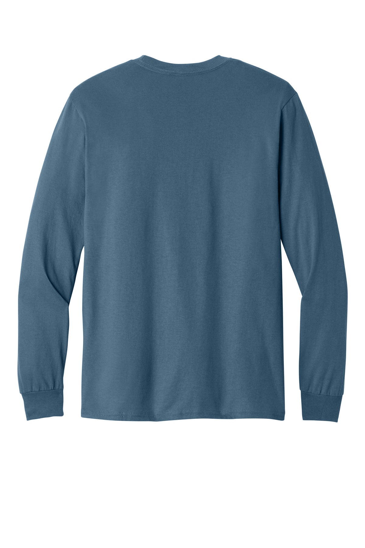 Rear View of IndigoBlue Gildan - Heavy Cotton 100% Cotton Long Sleeve T-Shirt. 5400