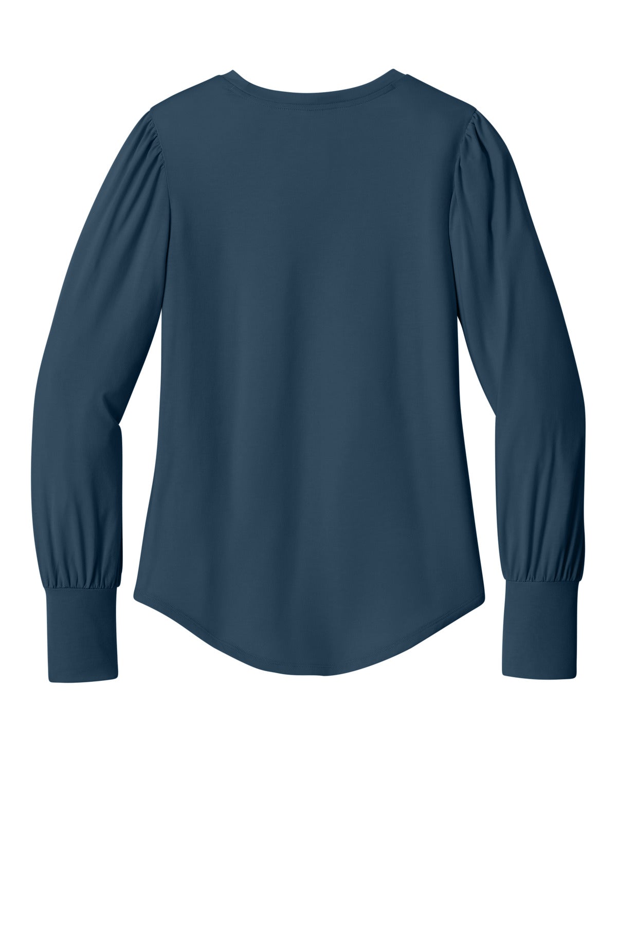 Rear View of InsBlue Mercer+Mettle Women's Stretch Jersey Long Sleeve Blouson Top MM1019