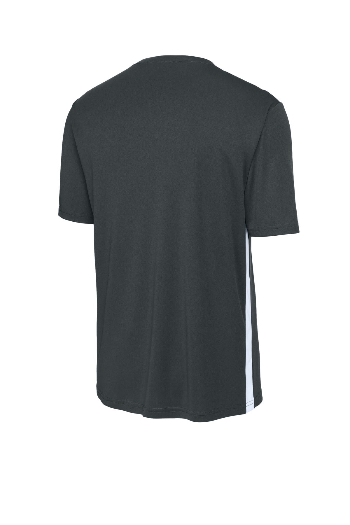 Rear View of IrGy/White Sport-Tek Competitor United V-Neck ST101