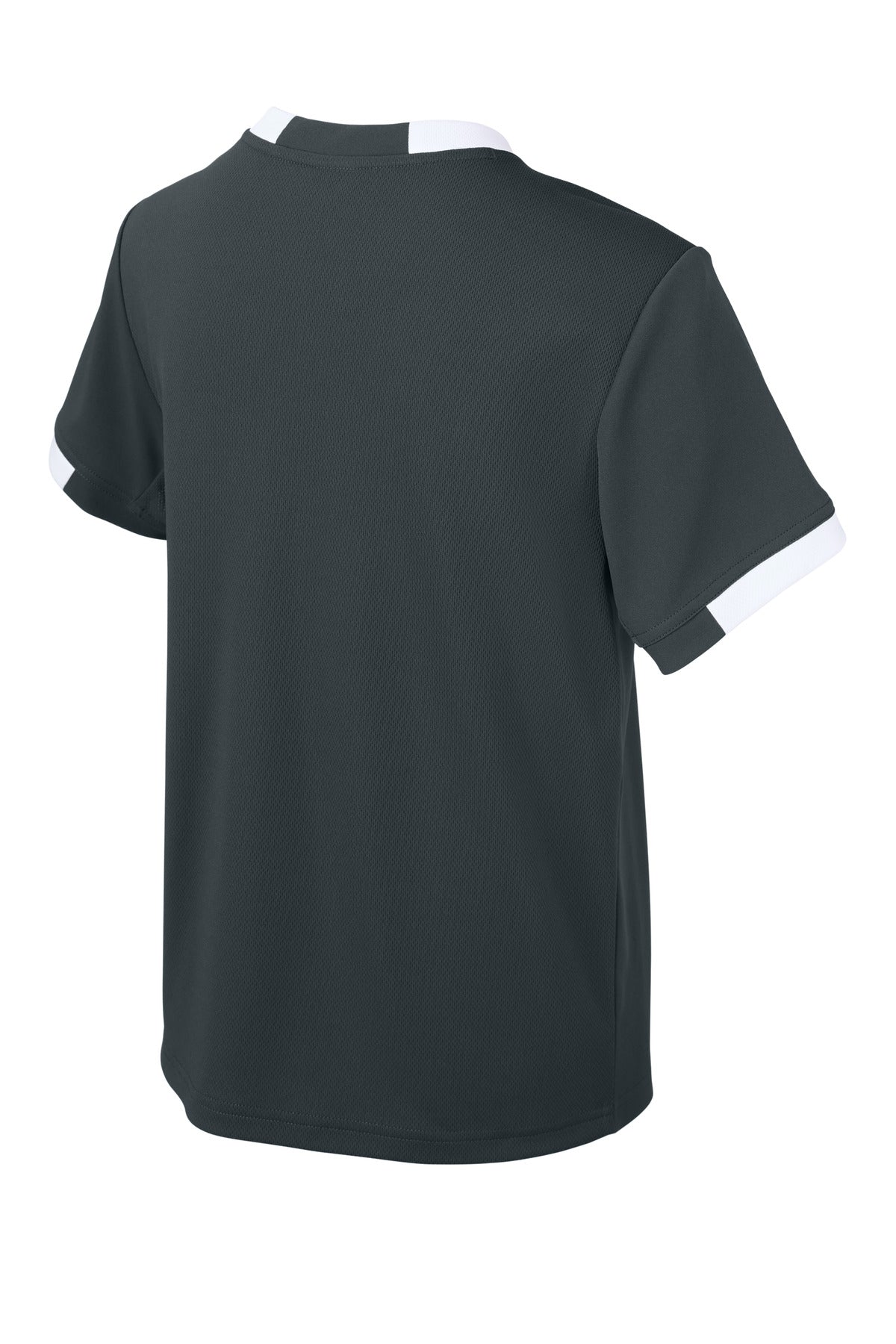 Rear View of IrGy/White Sport-Tek Youth Club Short Sleeve Crew YST440