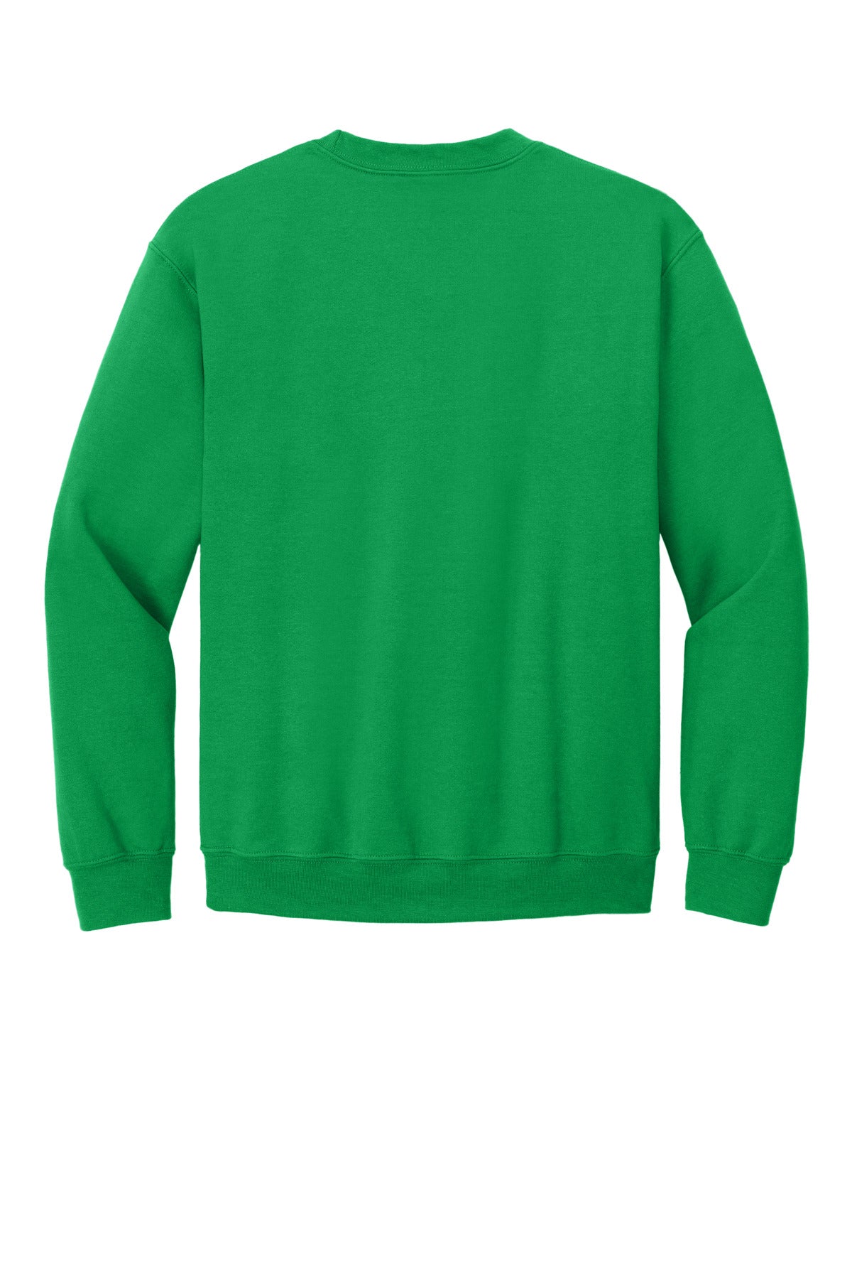 Rear View of Irish Green Gildan Heavy Blend Crewneck Sweatshirt. 18000