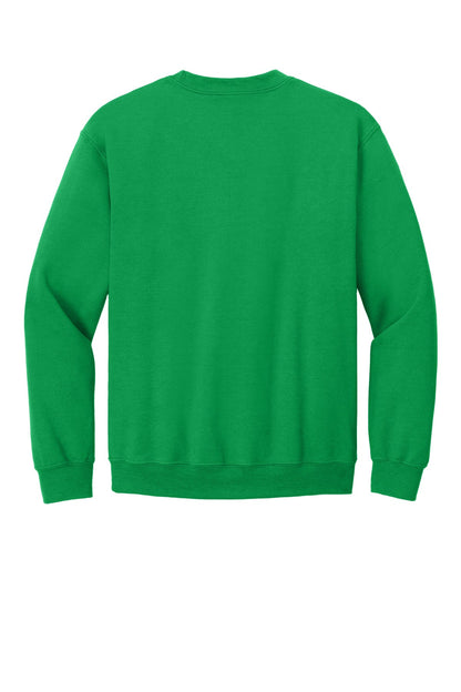 Rear View of Irish Green Gildan Heavy Blend Crewneck Sweatshirt. 18000