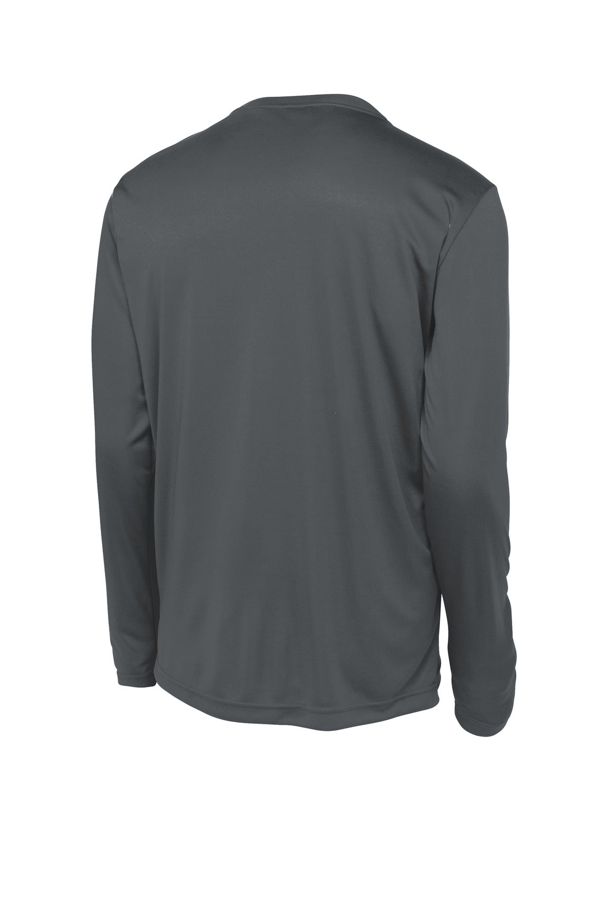 Rear View of Iron Grey Sport-Tek Long Sleeve PosiCharge Competitor Tee. ST350LS