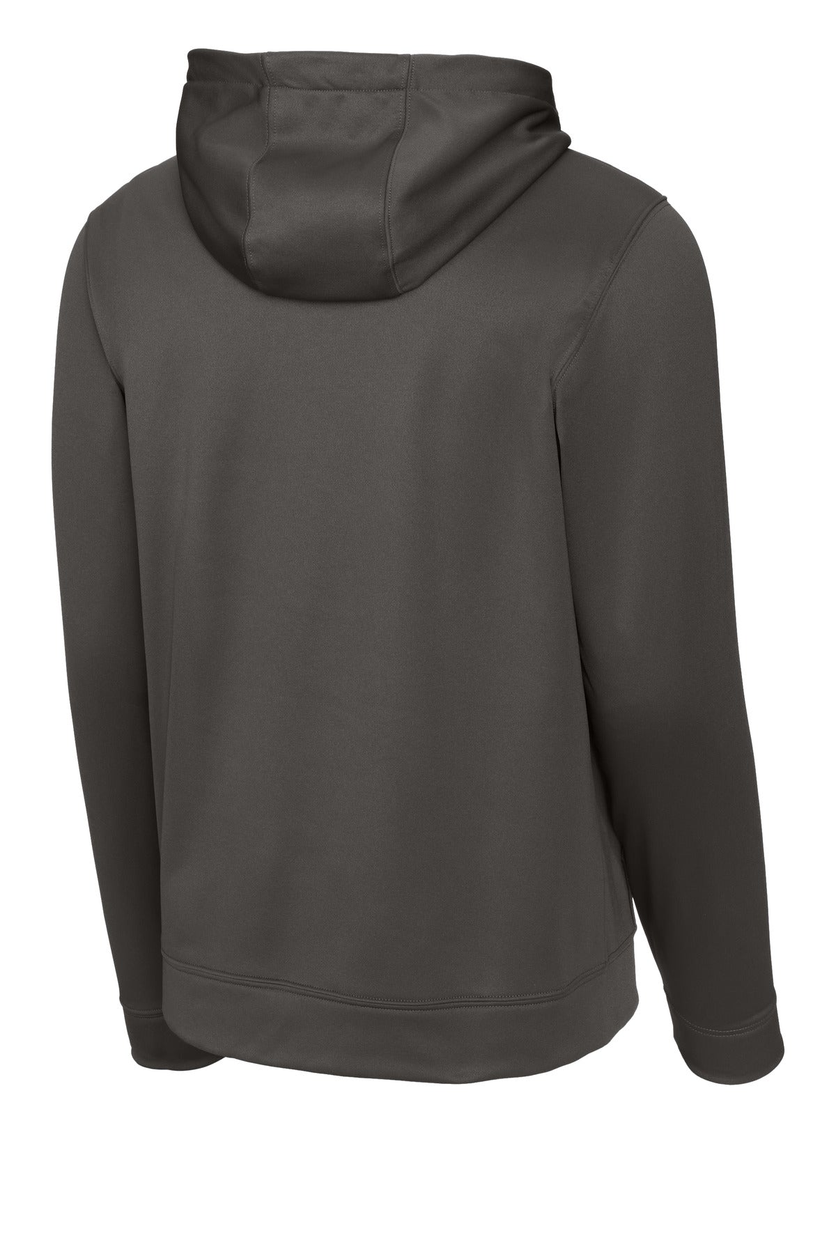 Rear View of IronGrey Sport-Tek Sport-Wick Fleece Hooded Pullover. F244