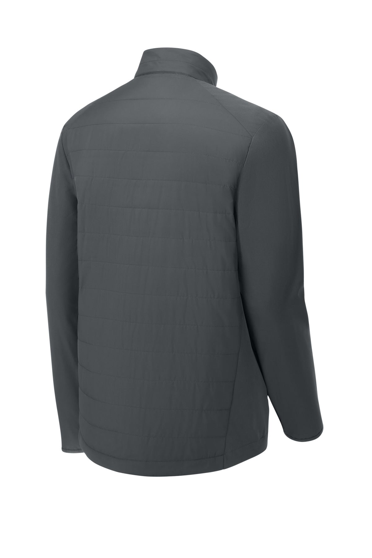Rear View of IronGrey Sport-Tek Teknical Hybrid Jacket ST940