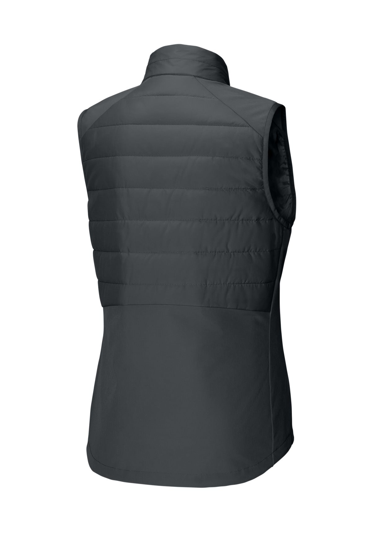 Rear View of IronGrey Sport-Tek Women's Teknical Hybrid Vest LST941
