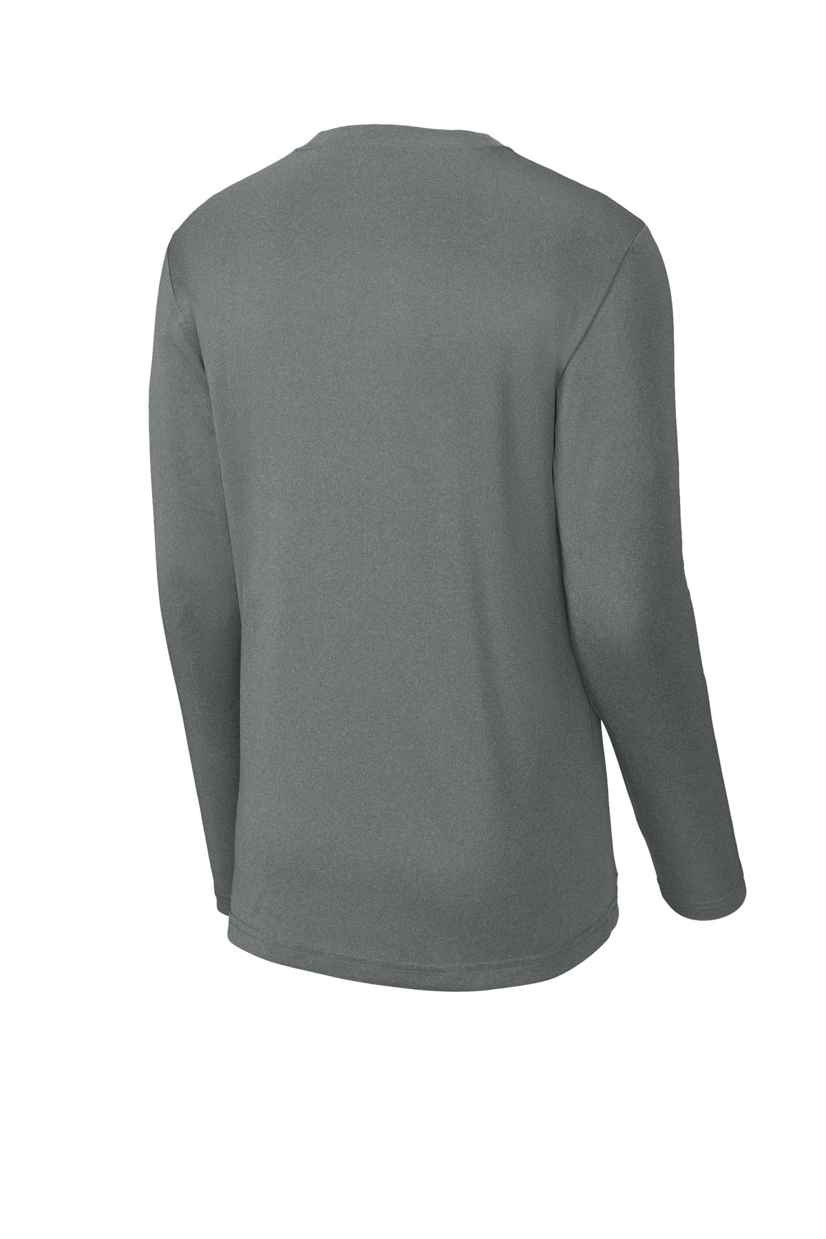 Rear View of IronGreyHt Sport-Tek Long Sleeve PosiCharge Competitor Tee. ST350LS