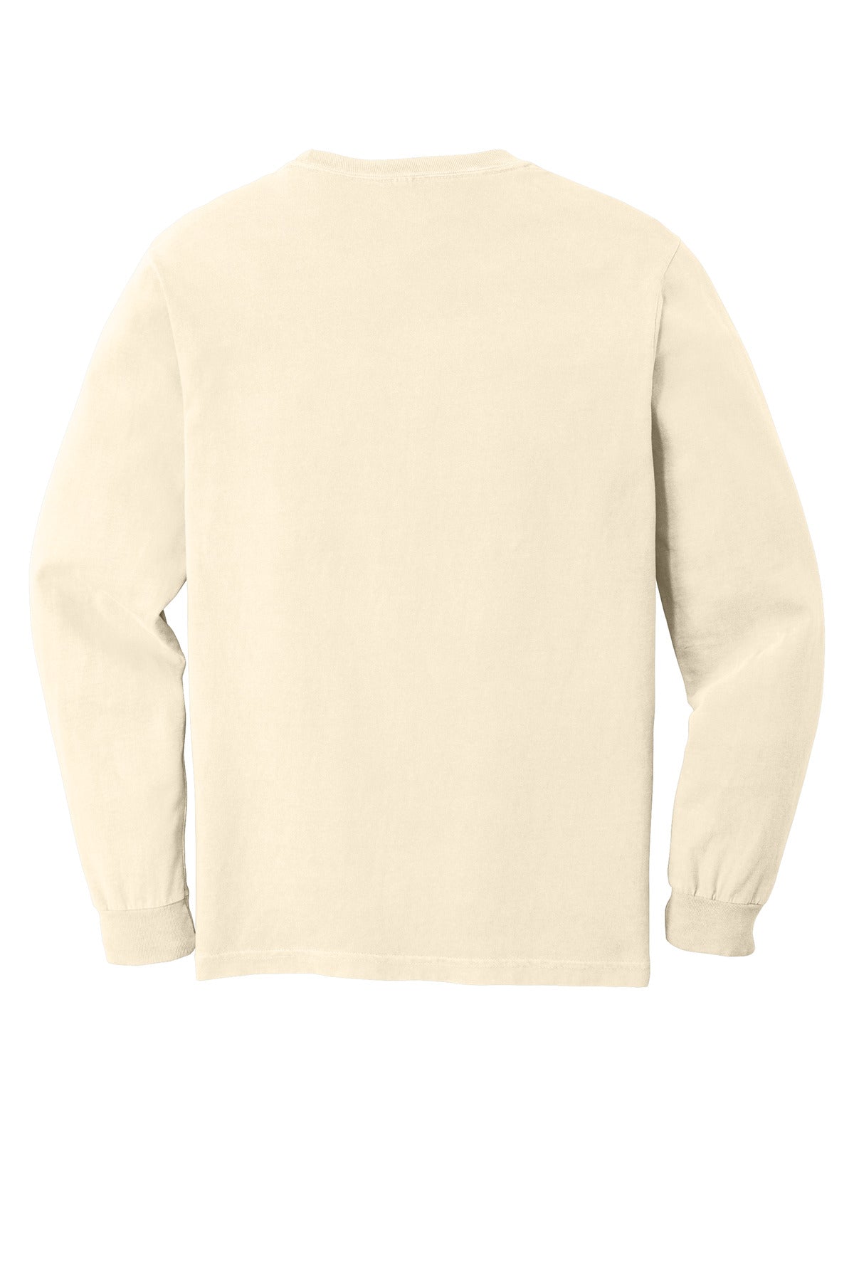 Rear View of Ivory COMFORT COLORS Heavyweight Ring Spun Long Sleeve Tee. 6014