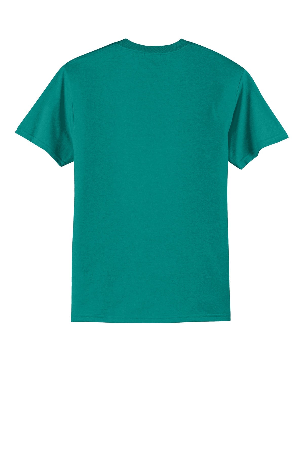 Rear View of Jade Green Port & Co Core Blend Tee. PC55