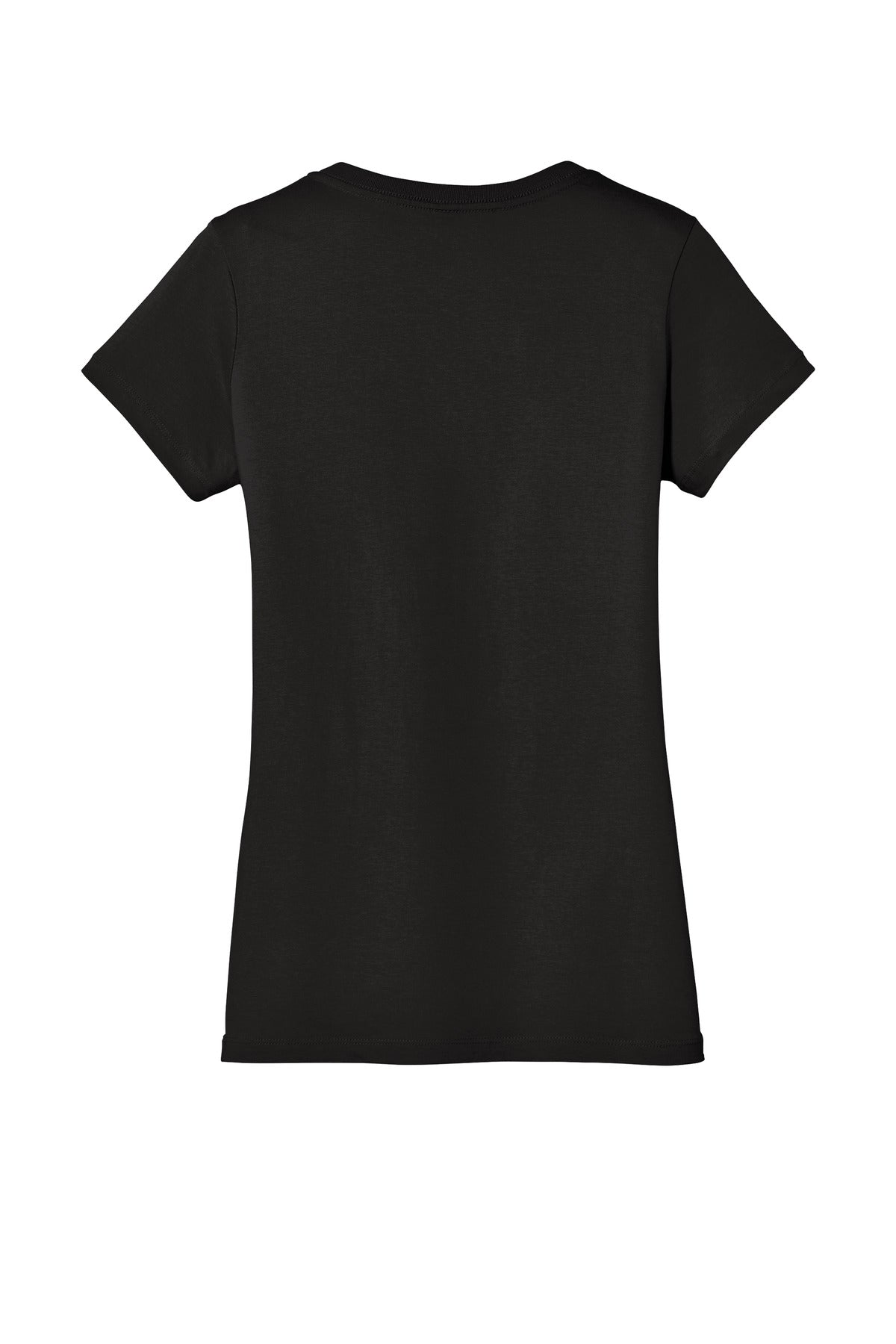 Rear View of Jet Black District - Women's Perfect Weight V-Neck Tee. DM1170L