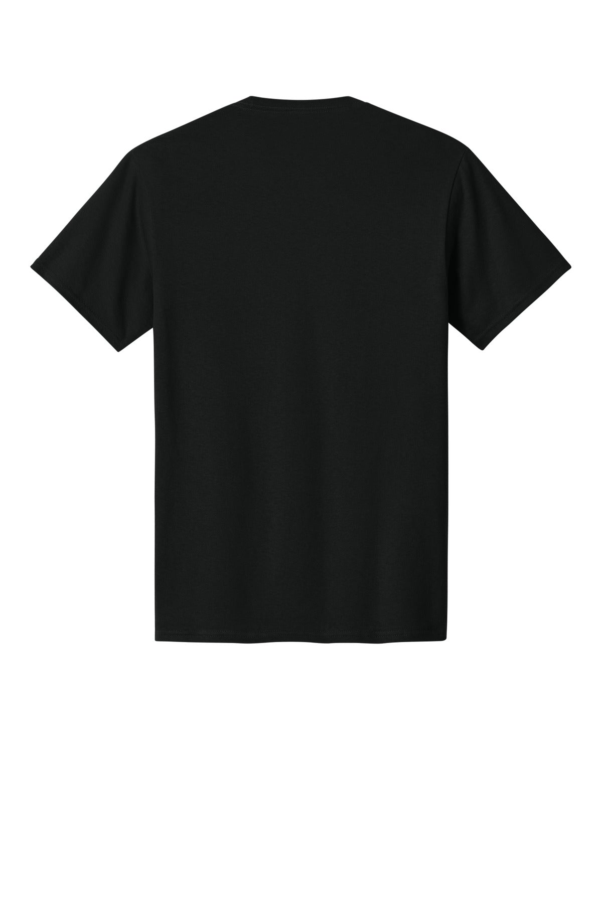 Rear View of Jet Black Port & Co Tall Core Cotton Tee PC54T