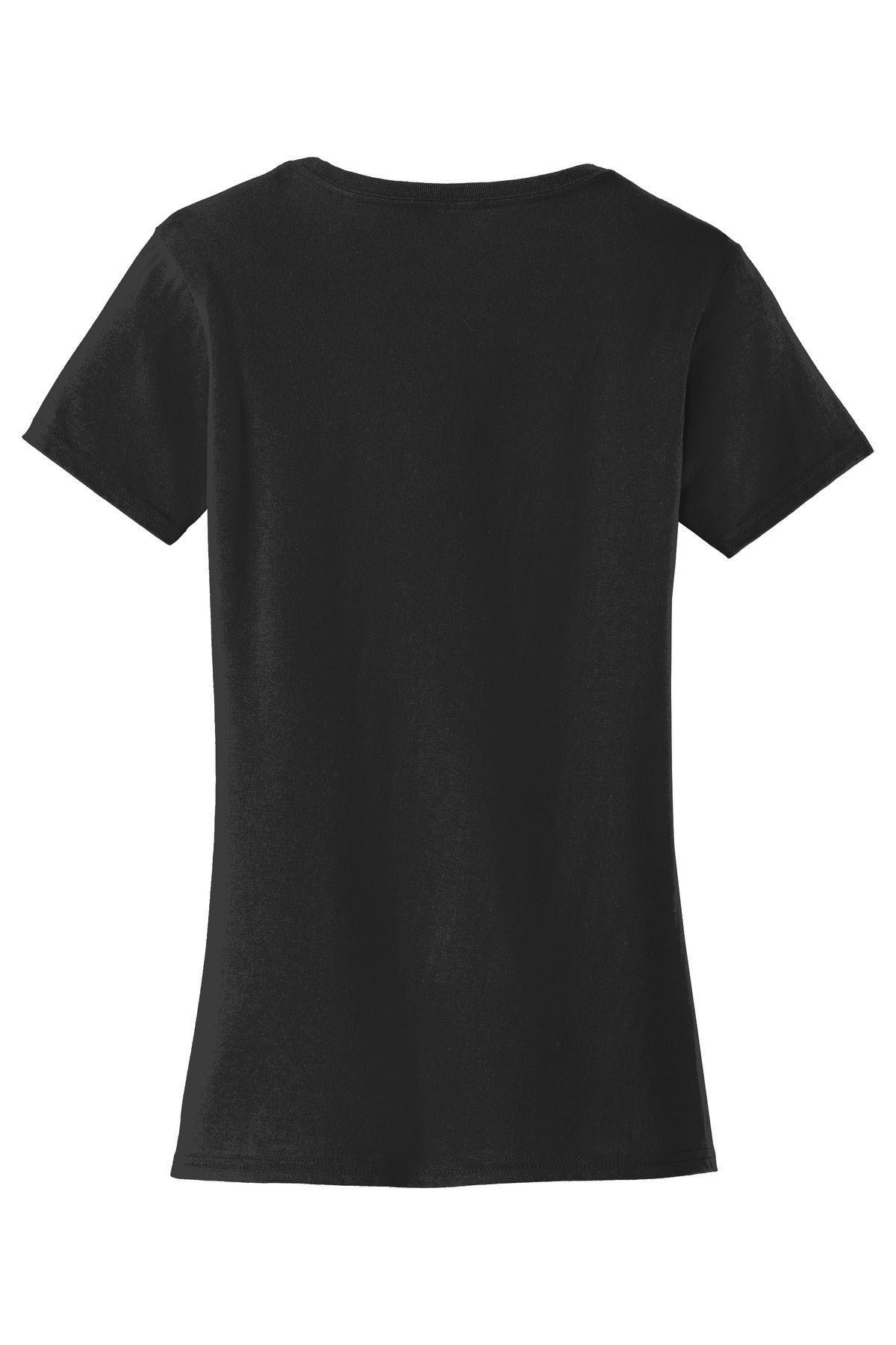Rear View of Jet Black Port & Co Women's Fan Favorite Tee. LPC450