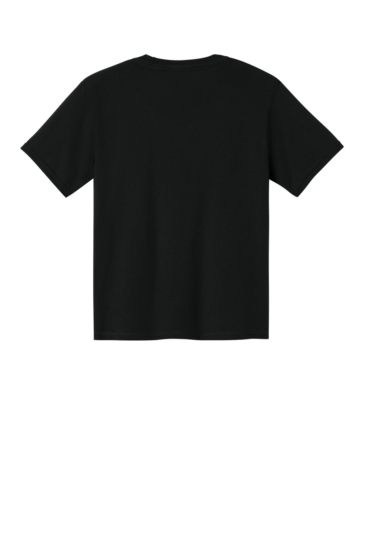 Rear View of Jet Black Port & Co Youth Essential Tee. PC61Y
