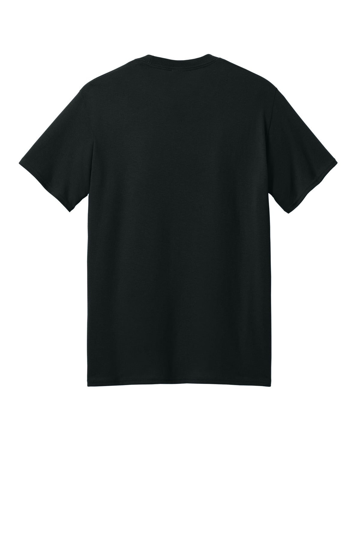 Rear View of JetBlack Port & Co Core Blend Recycled Tee PC01