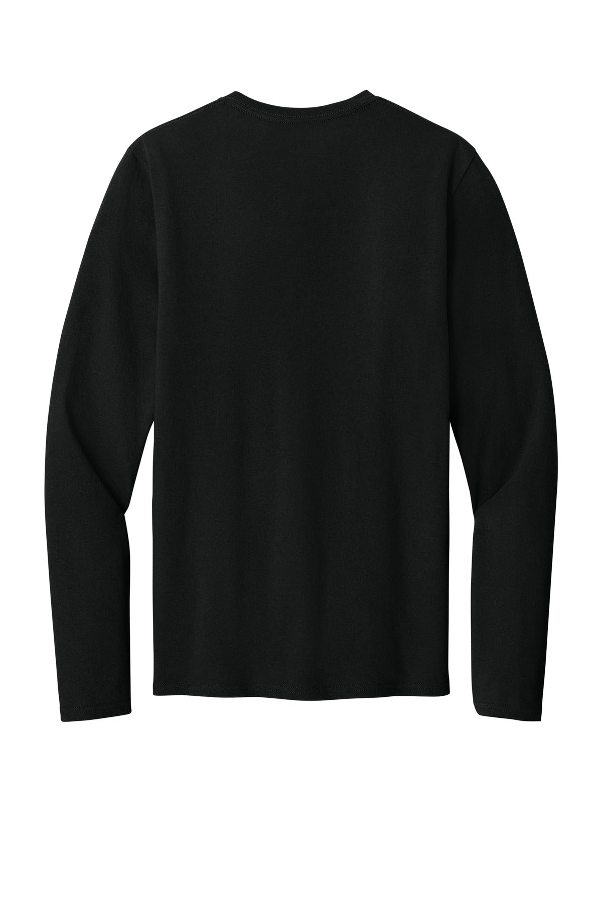 Rear View of JetBlack Port & Co Easy Cotton Long Sleeve Tee PC43LS