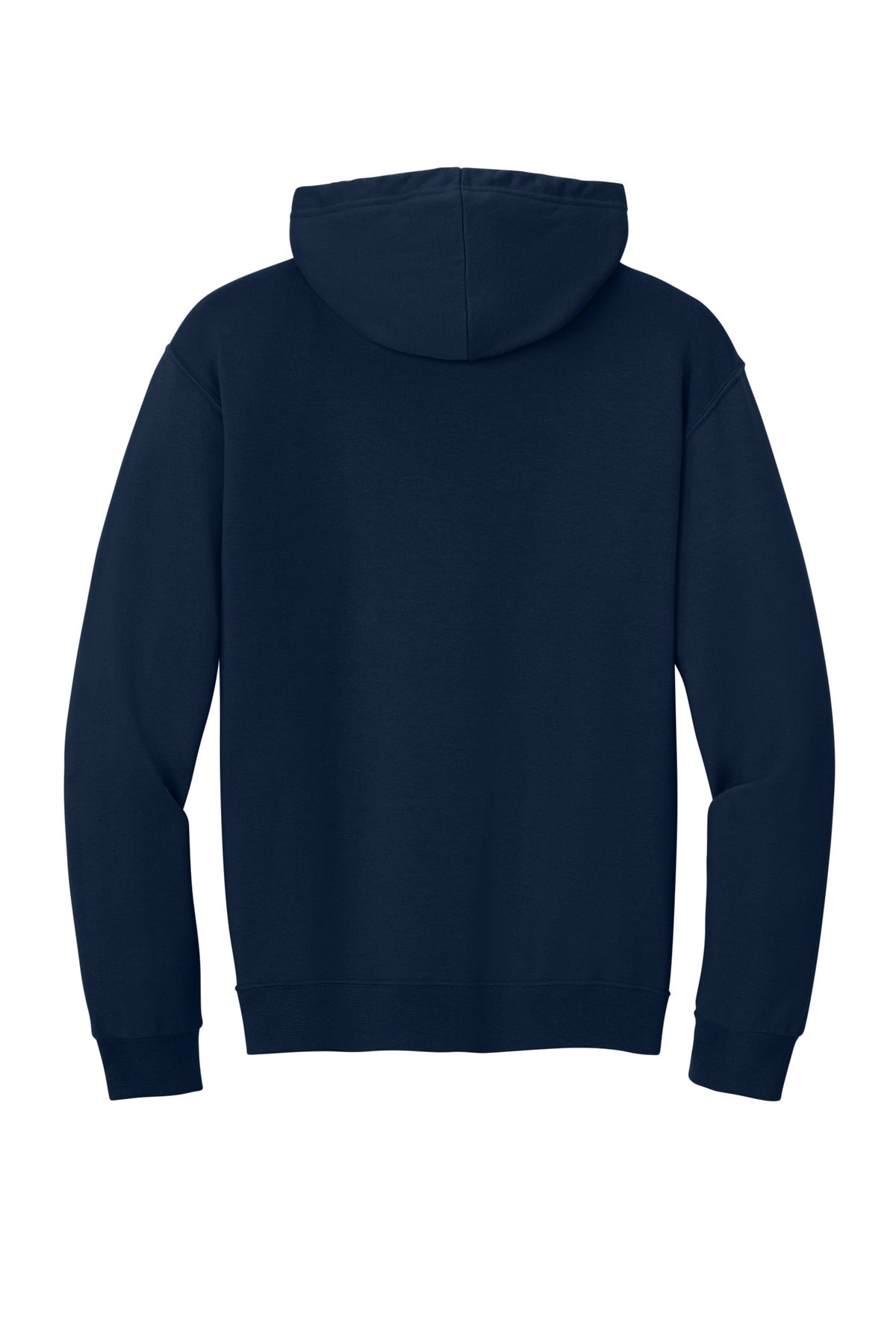 Rear View of JNavy Jerzees Ultimate Unisex CVC Ring Spun Hooded Sweatshirt IC49M