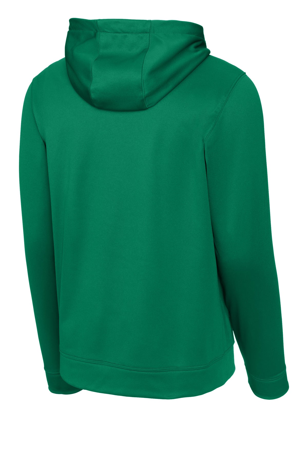 Rear View of Kelly Green Sport-Tek Sport-Wick Fleece Hooded Pullover. F244