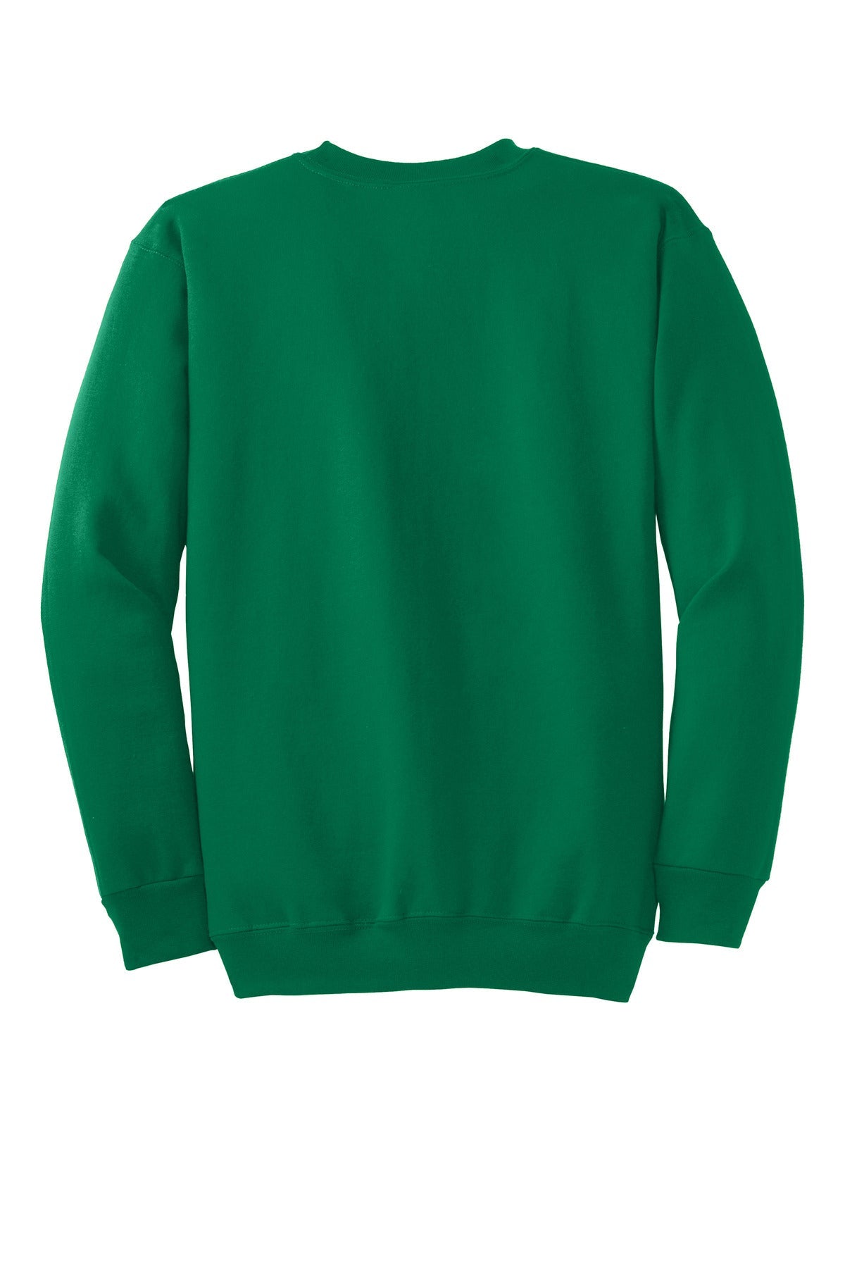 Rear View of KELLY Port & Co Essential Fleece Crewneck Sweatshirt. PC90