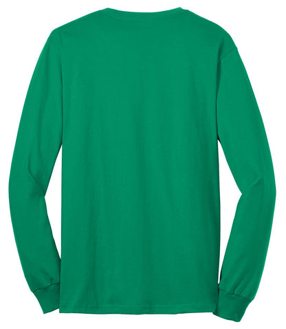 Rear View of Kelly Port & Co Long Sleeve Core Blend Tee. PC55LS