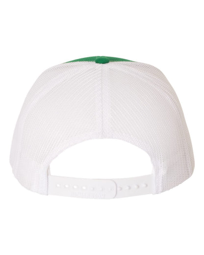 Rear View of Kelly/ White Snapback Trucker Cap - 112