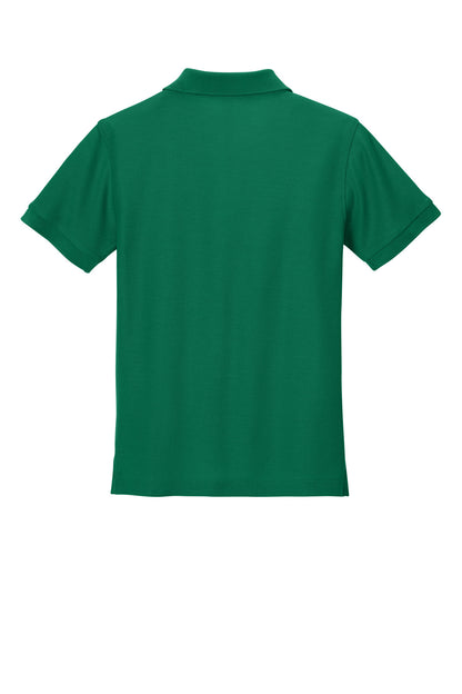 Rear View of KellyGreen Port Authority Youth Wearever Signature Pique Polo Y200
