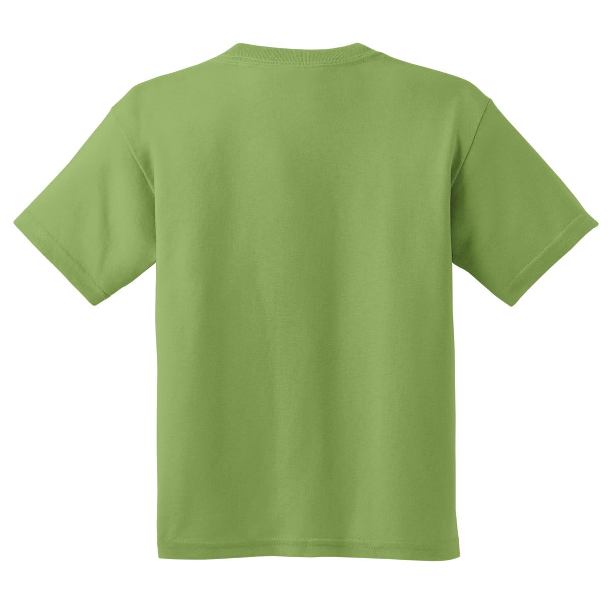 Rear View of Kiwi Gildan - Youth Heavy Cotton 100% Cotton T-Shirt. 5000B